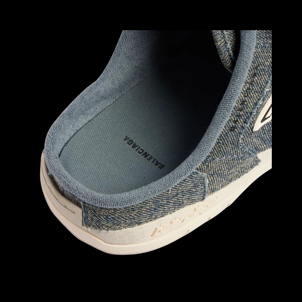 Balenciaga Hamptons Denim Mule In Off White - HypeFly India View 3