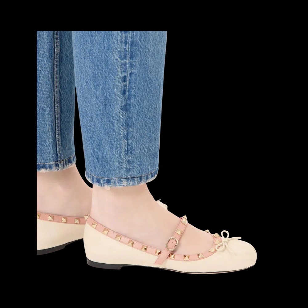 Valentino Mary-Jane Rockstud Nappa Ballerina 05mm Butter - HypeFly India View 5