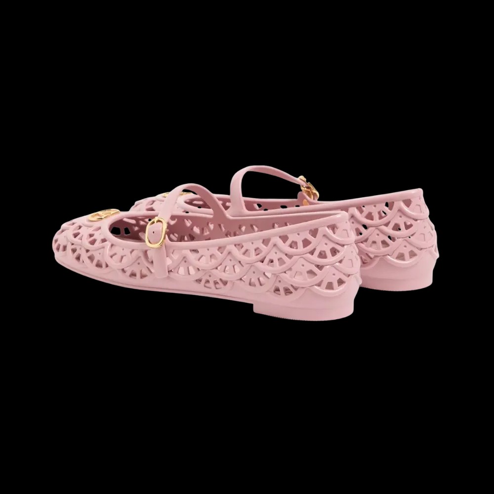 Valentino Ondette Rubber Ballerina With Scallop Pattern 05mm Pink - HypeFly India View 5
