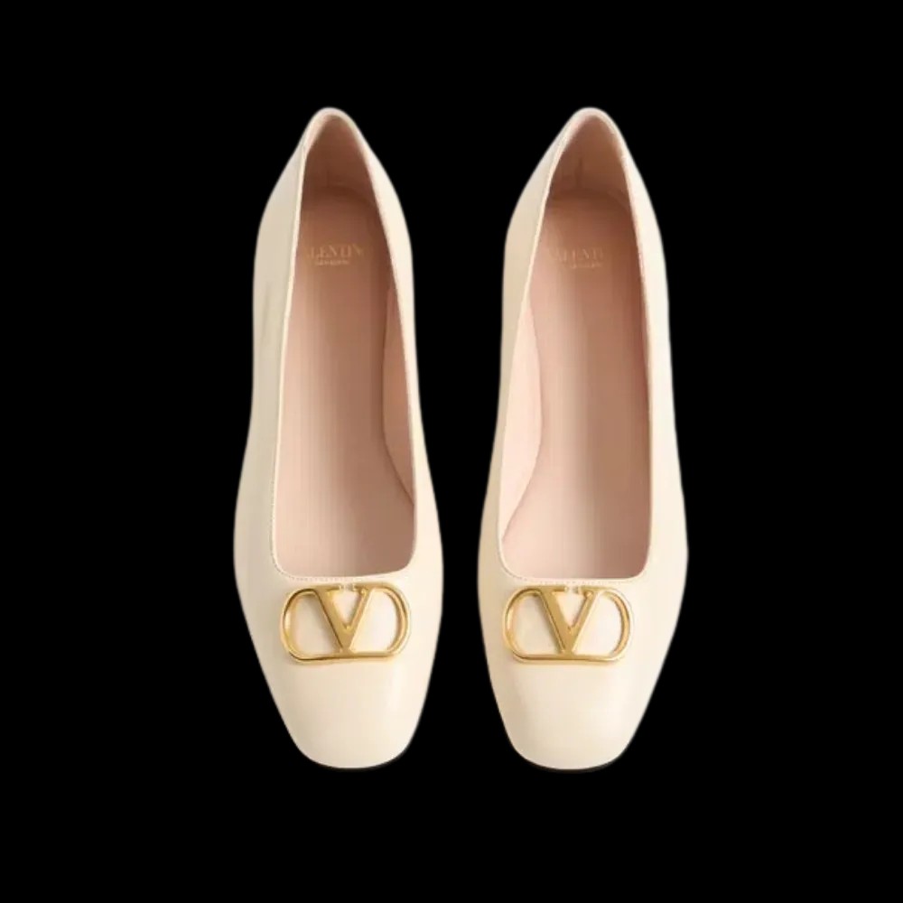 Valentino VLogo Signature Ballerina In Nappa 05mm Butter - HypeFly India View 2