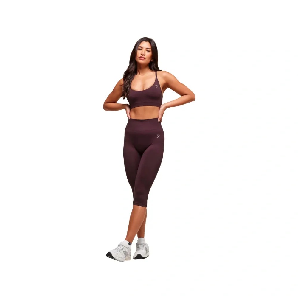 Gymshark Everyday Seamless Racerback Sports Bra - Light Support Cherry Purple - HypeFly India View 5