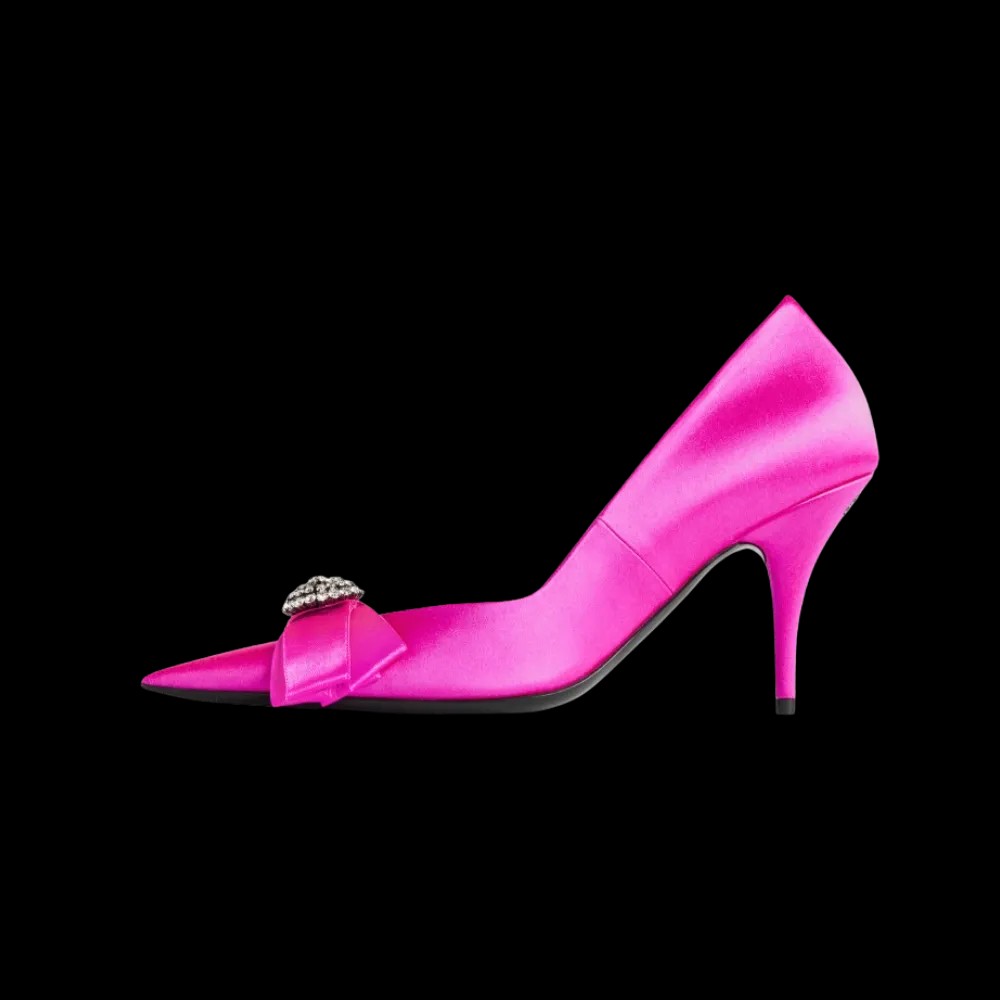 Balenciaga Avenue Palazzo Pump In Fuchsia - HypeFly India View 3