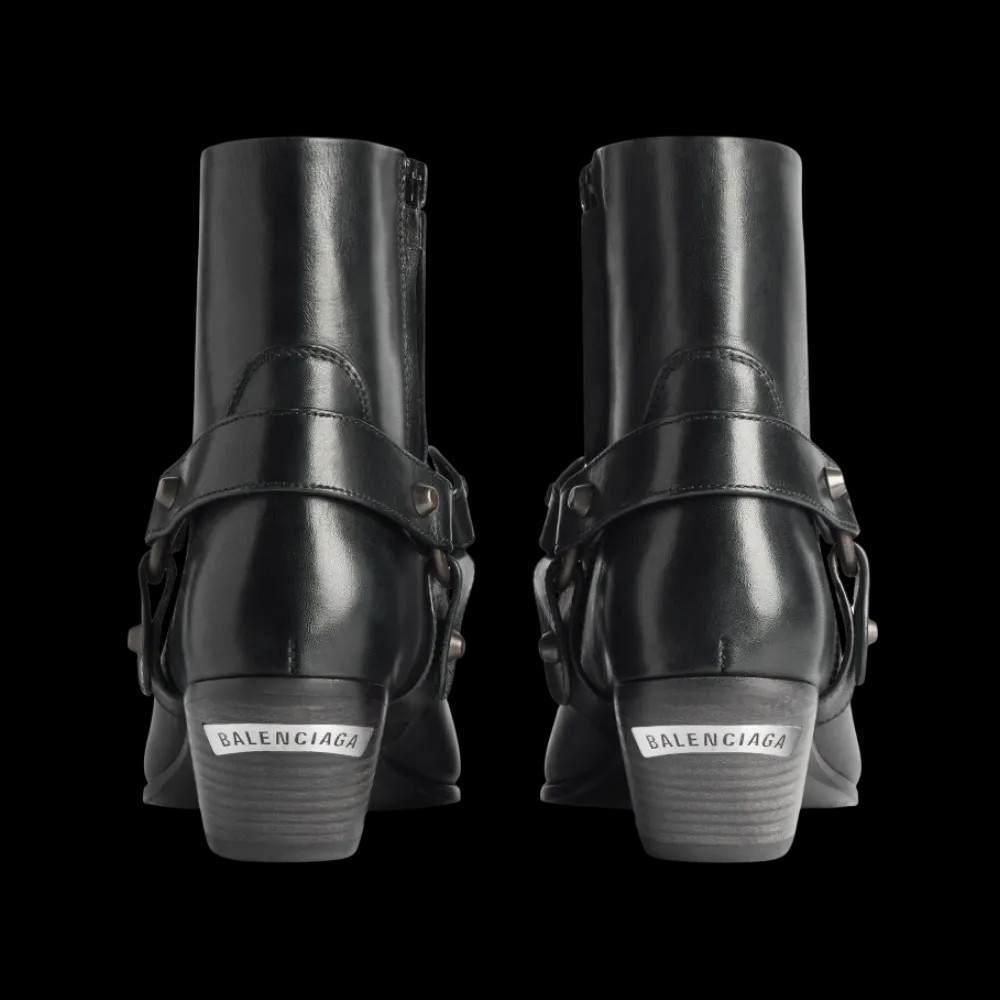 Balenciaga Memphis Bootie With Harness In Black - HypeFly India View 2