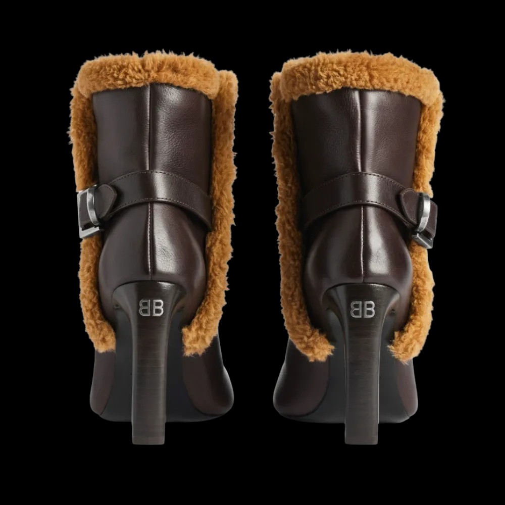 Balenciaga Fargo Bootie In Dark Brown - HypeFly India View 4