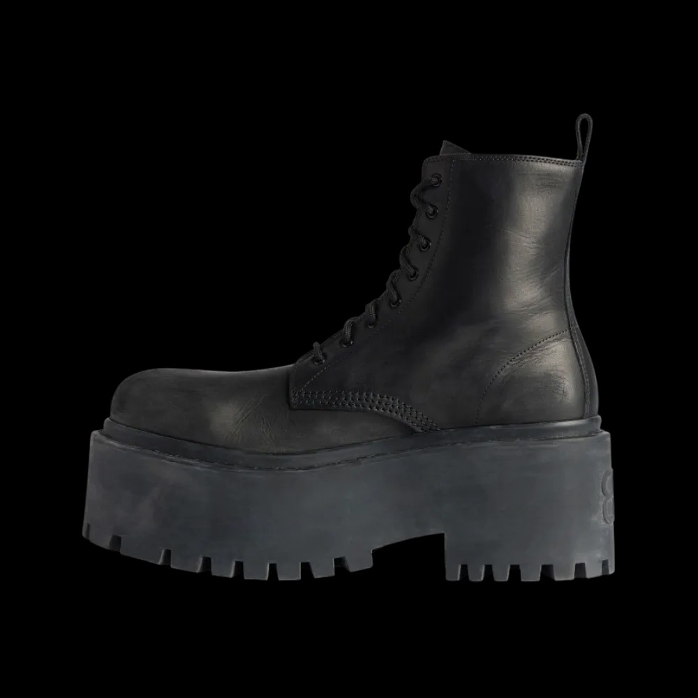 Balenciaga Strike Platform Bootie In Black - HypeFly India View 3