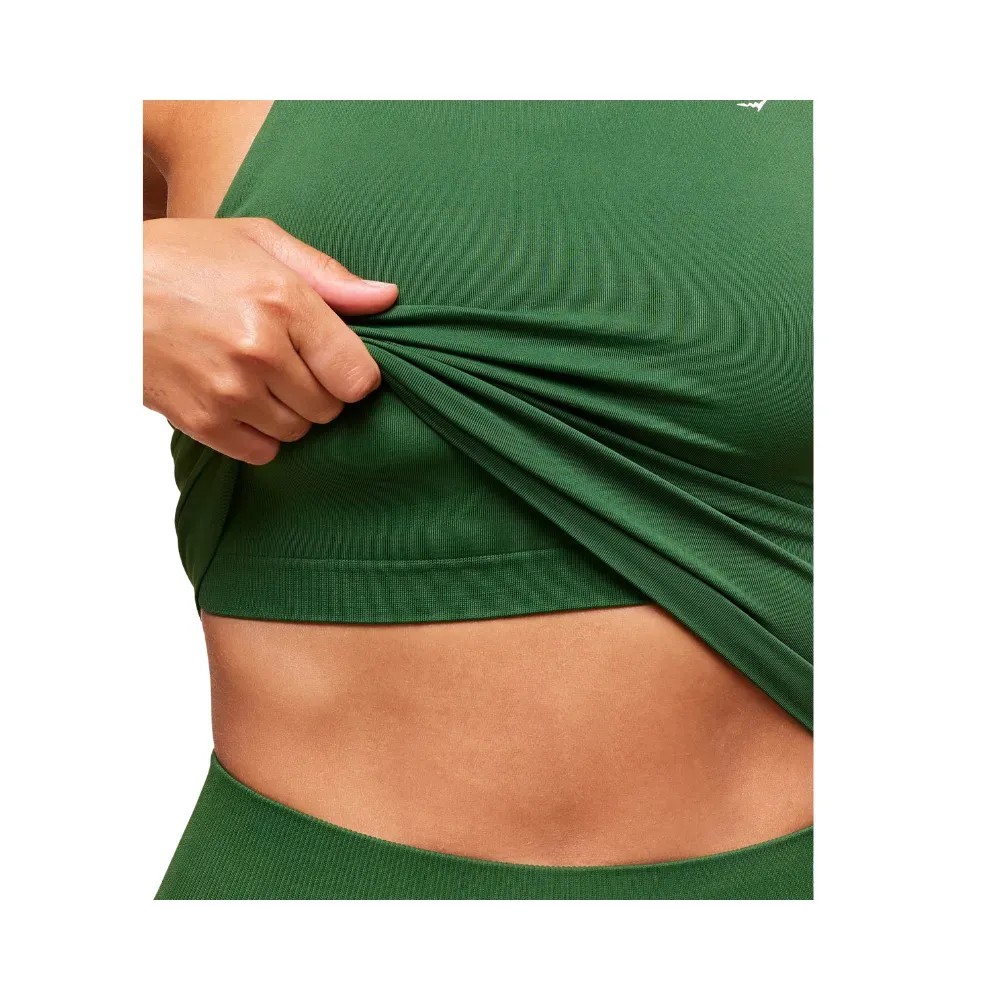 Gymshark Everyday Seamless Tank With Shelf Athletic Green - HypeFly India View 5