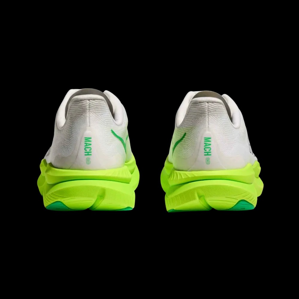 Hoka Mach 6 White/Neon Lime - HypeFly India View 4