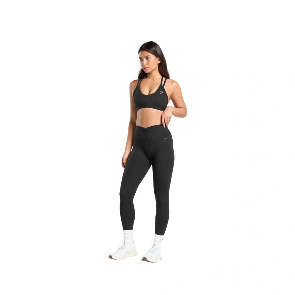 Gymshark Double Up Sports Bra - Light Support Black - HypeFly India View 5