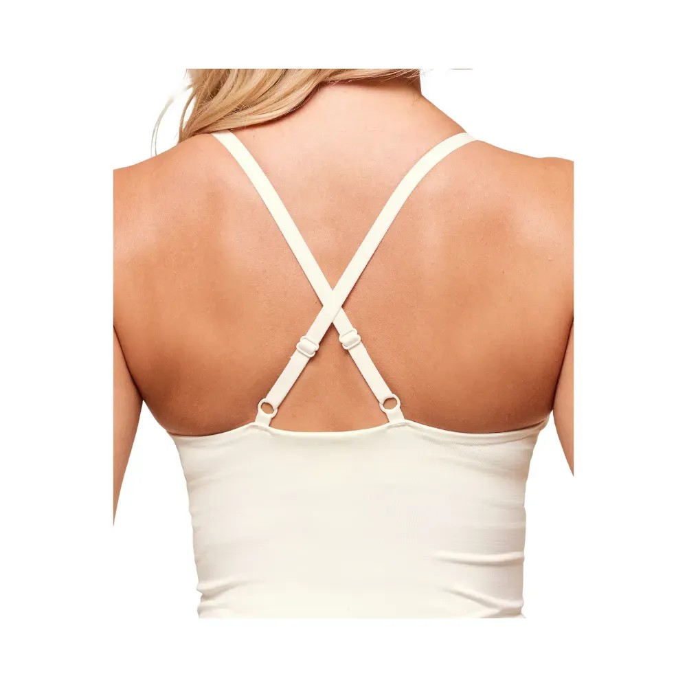 Gymshark Everyday Seamless Tank With Shelf Soft White - HypeFly India View 2
