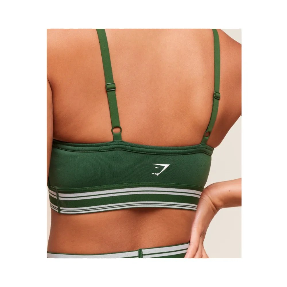 Gymshark Retro Sports Bra - Light Support Classic Green - HypeFly India View 5