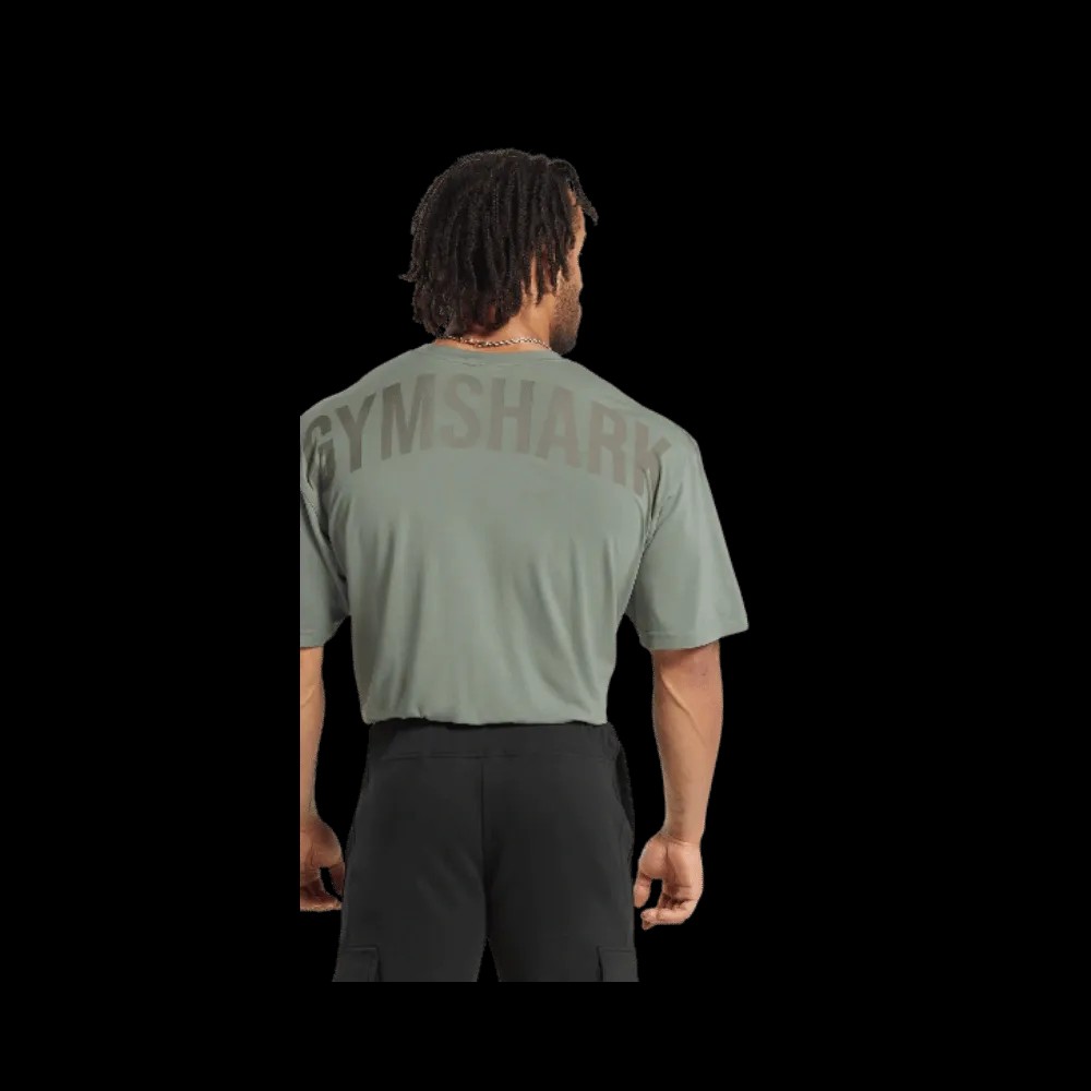 Gymshark Power T-Shirt Oversized Fit Unit Green - HypeFly India View 2