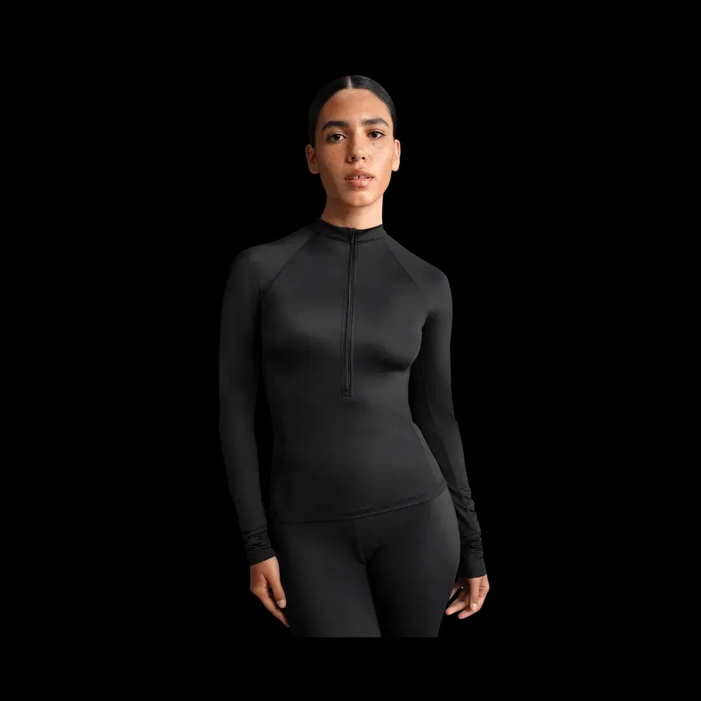Nike x Skims Shine Women's Long-Sleeve Half-Zip Top CURRANT - HypeFly India View 1