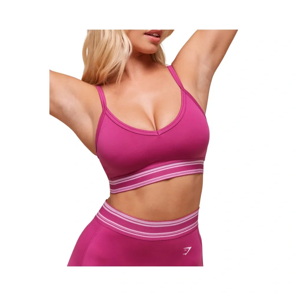 Gymshark Retro Sports Bra - Light Support Winning Pink - HypeFly India View 3
