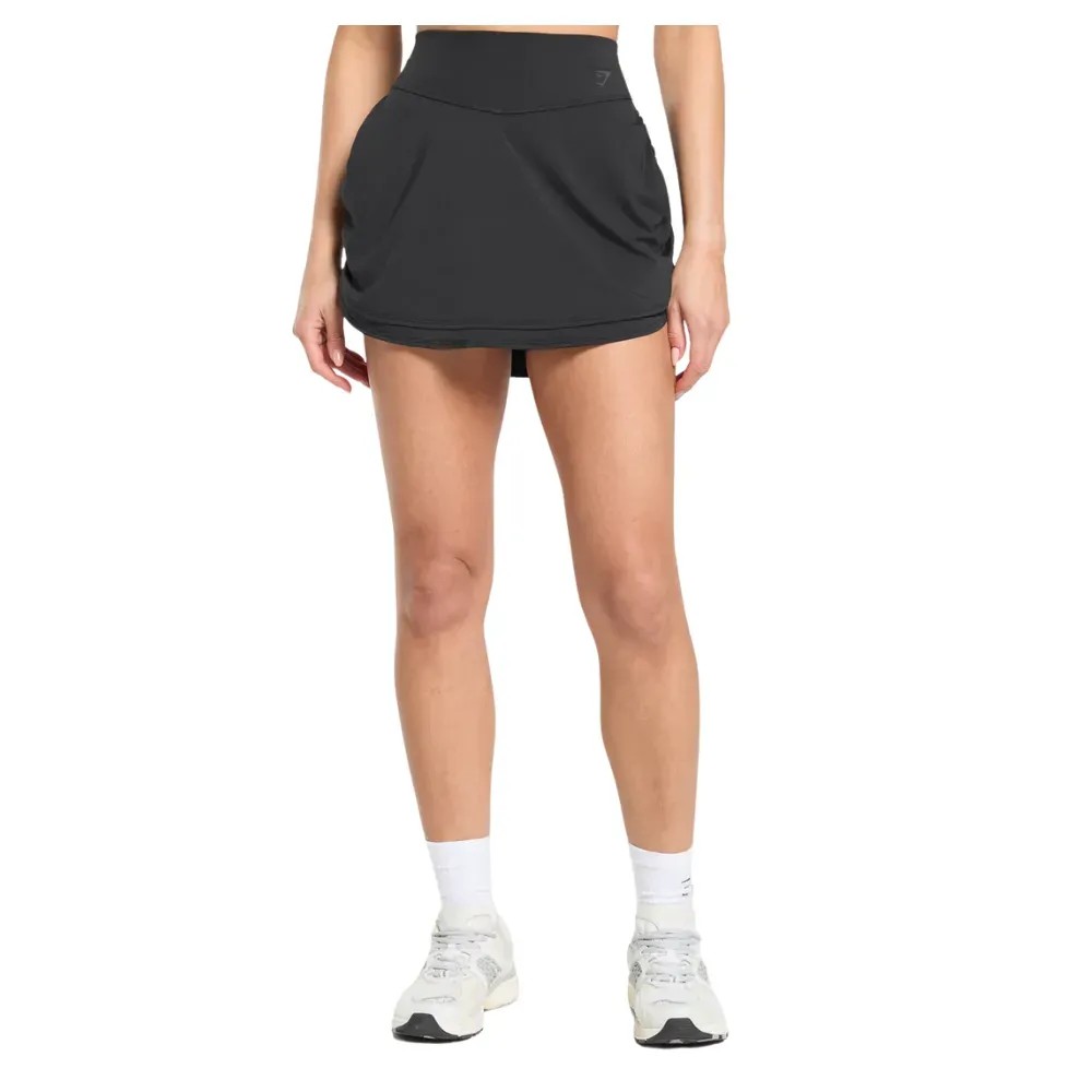 Gymshark Ruched Skort Black - HypeFly India View 1