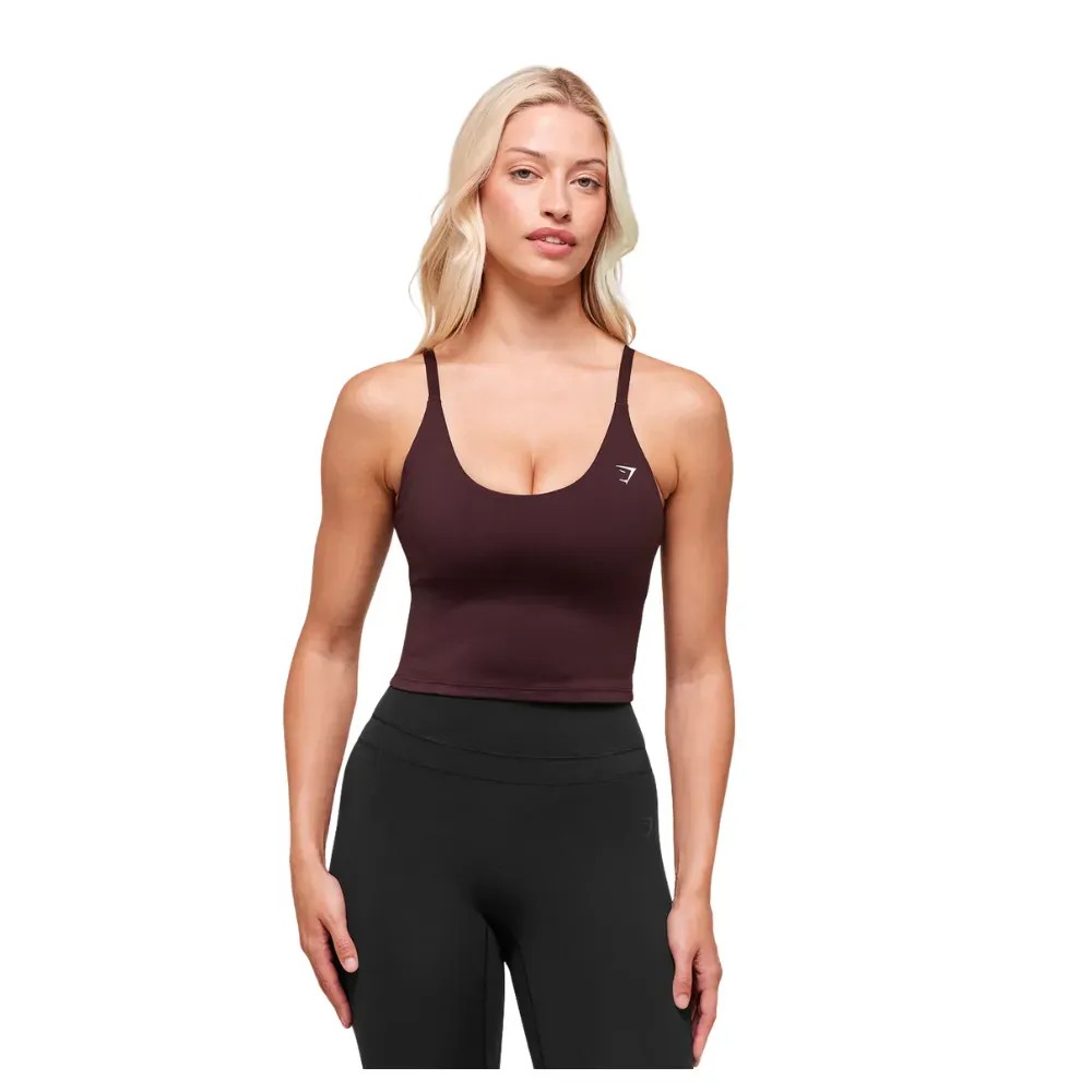 Gymshark Everyday Cami Tank With Shelf Cherry Purple - HypeFly India View 3