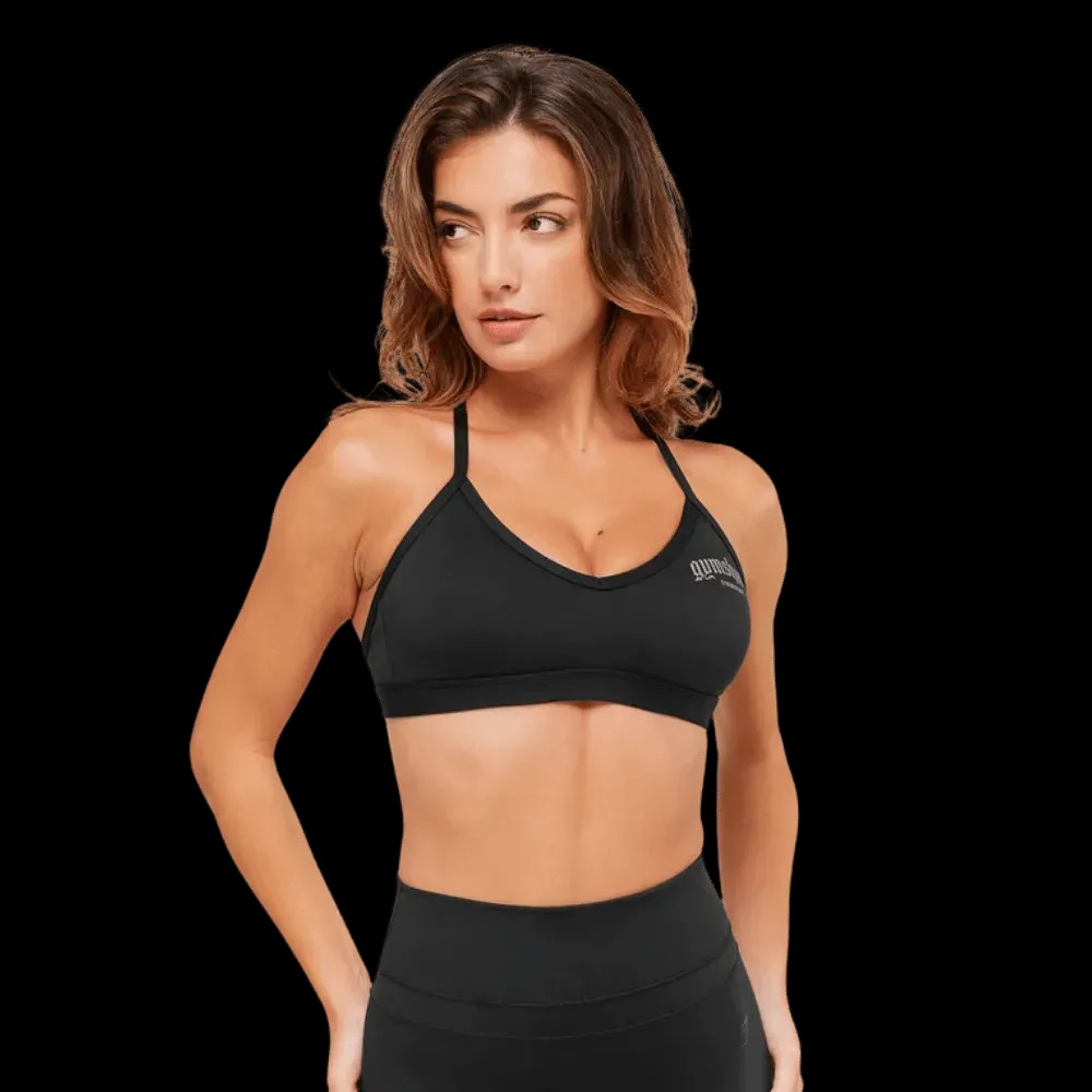 Gymshark Graphic Sports Bra Black - HypeFly India View 1