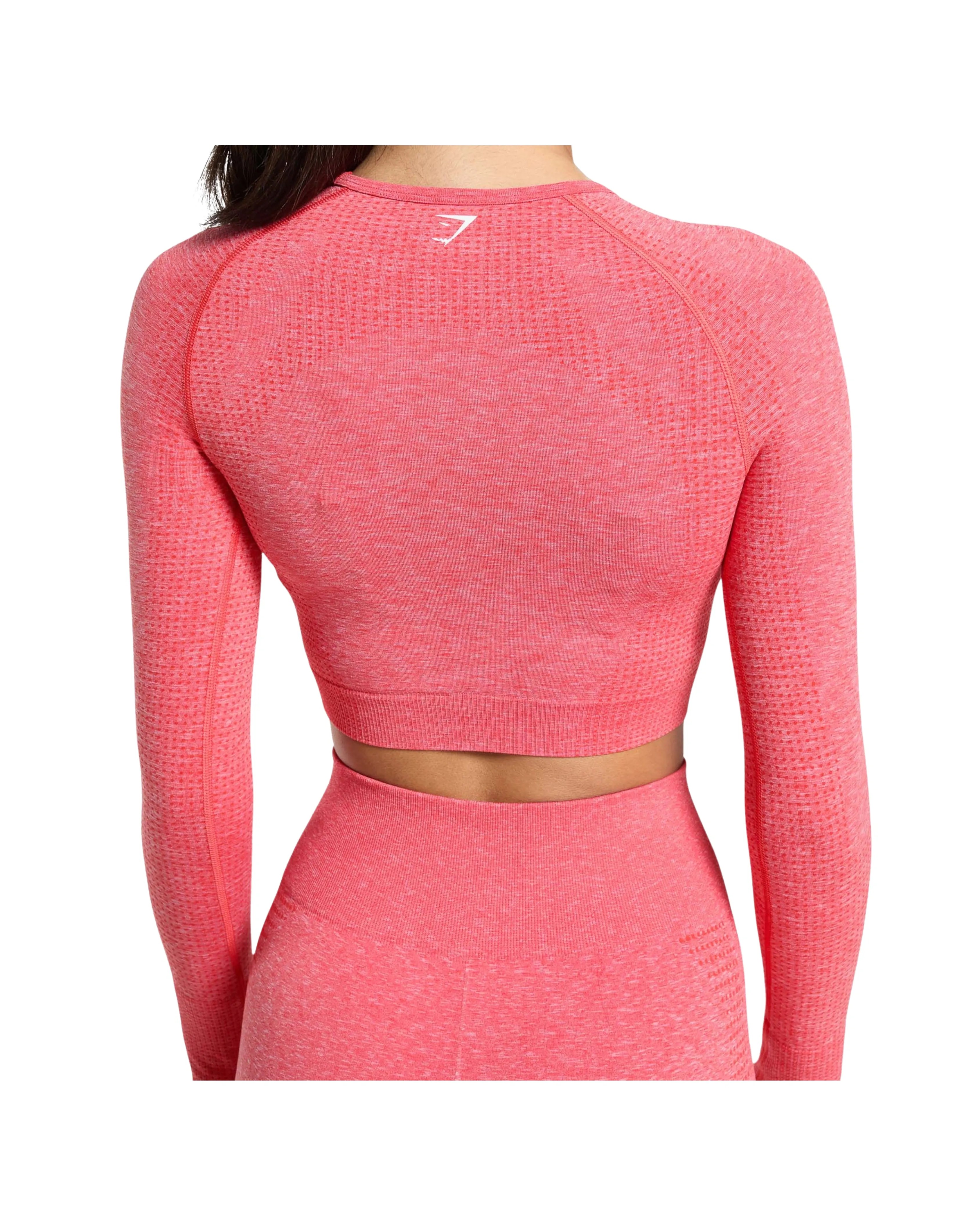 Gymshark Vital Crop Top Coral Red Marl - HypeFly India View 6