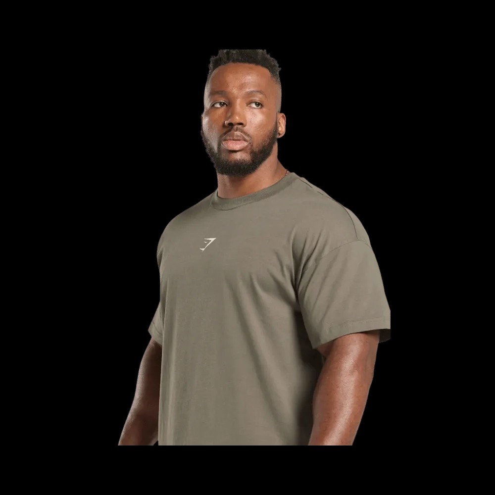 Gymshark Power Training Dept. T-Shirt Camo Brown - HypeFly India View 4