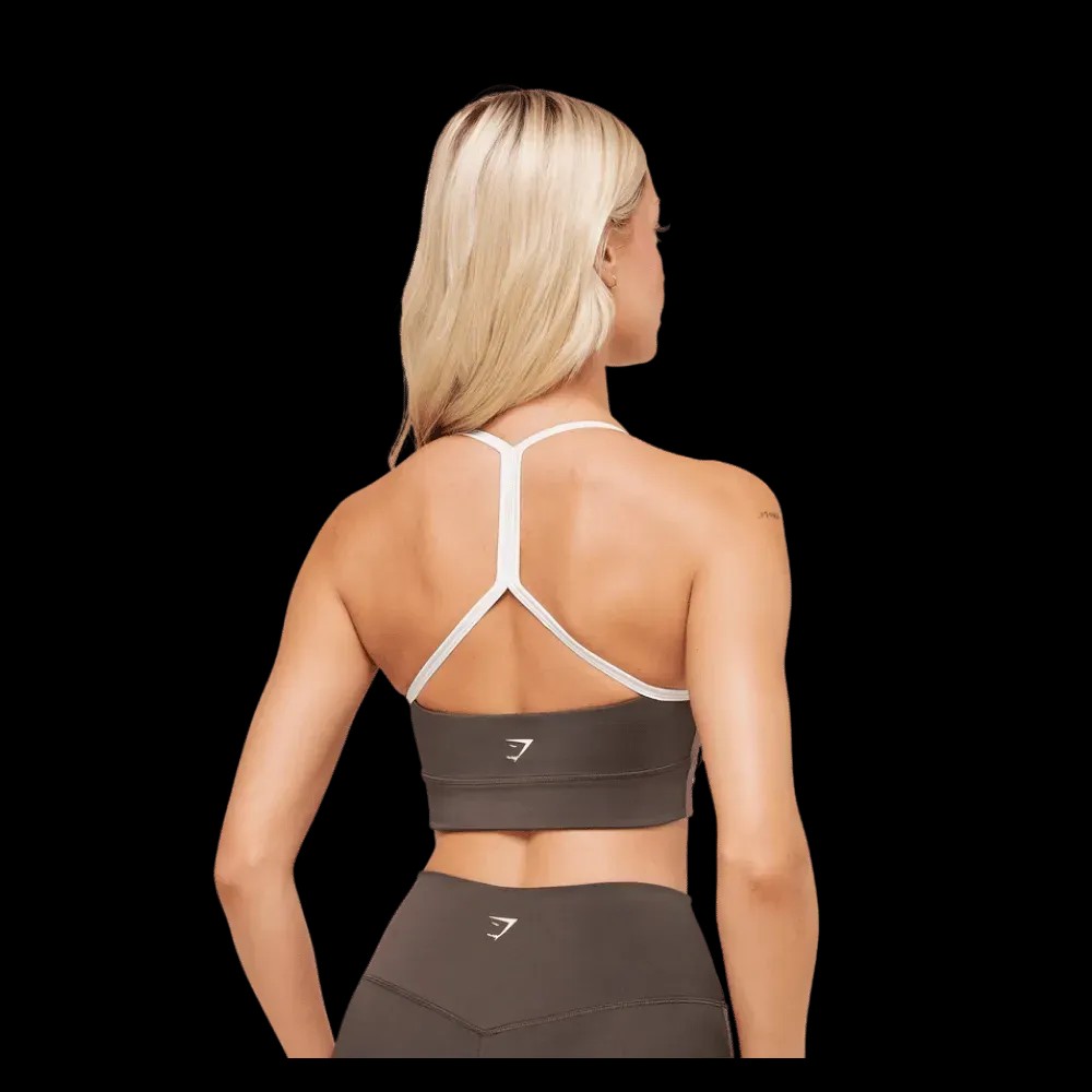 Gymshark Piping Sports Bra Walnut Brown - HypeFly India View 2