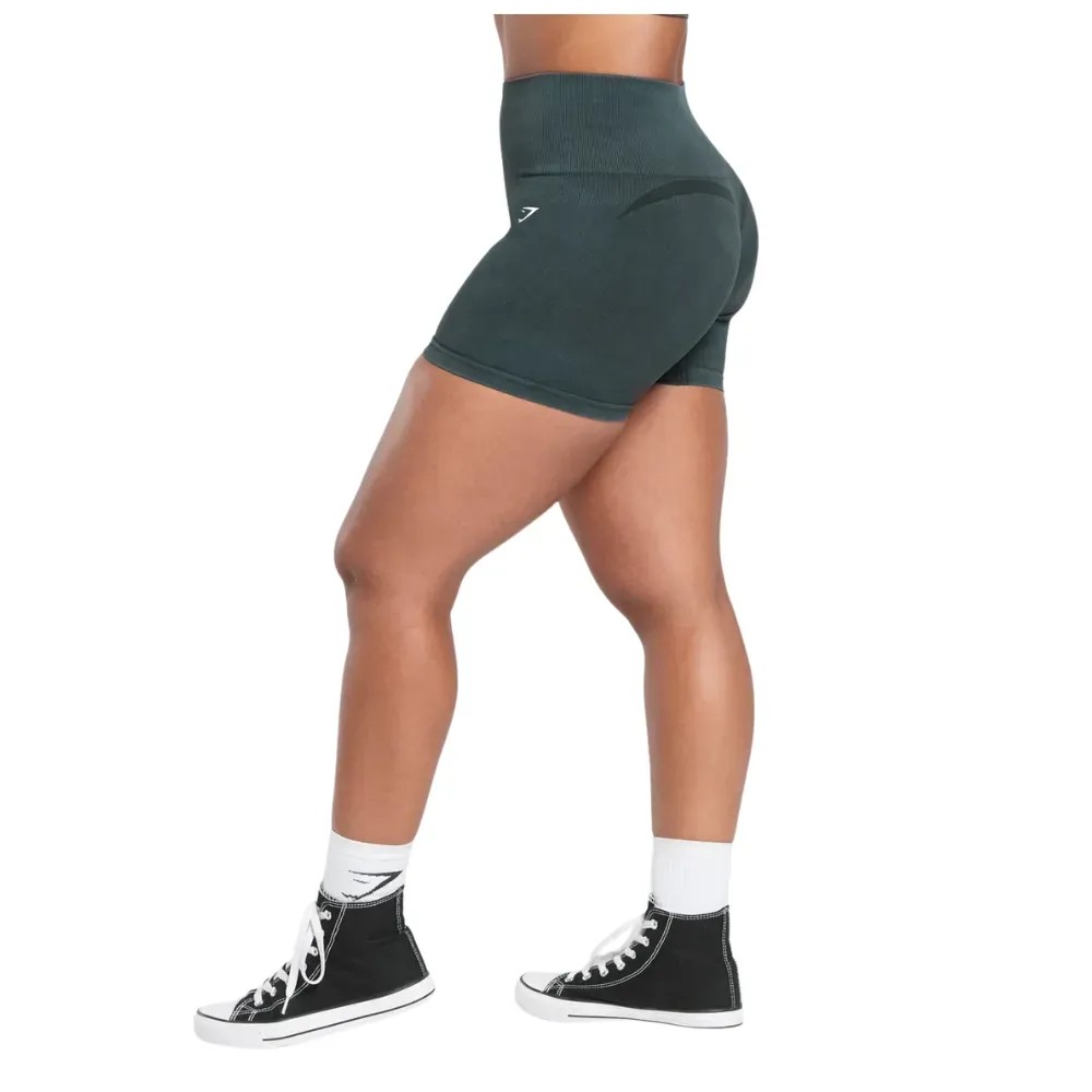 Gymshark Gains Seamless Washed Shorts Black - HypeFly India View 3