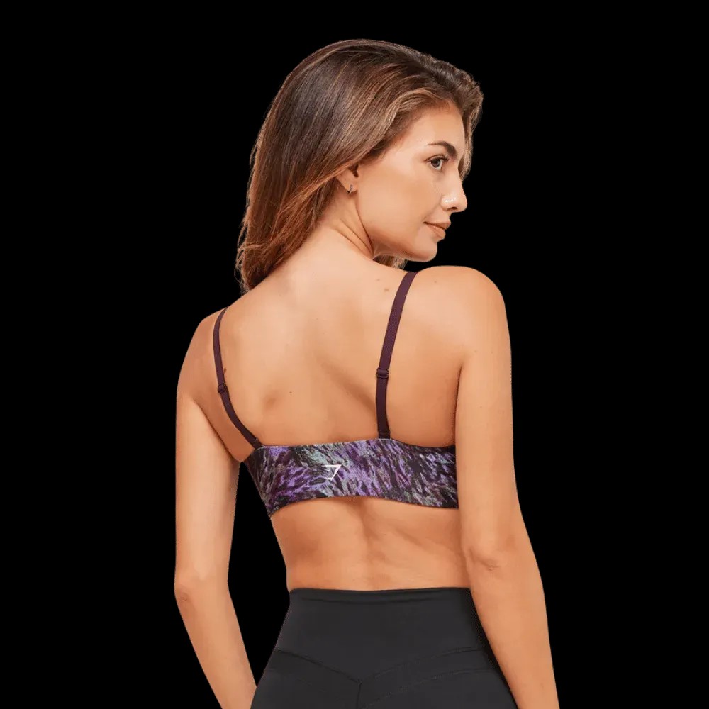 Gymshark Printed Twist Front Bralette Morning Blue - HypeFly India View 5