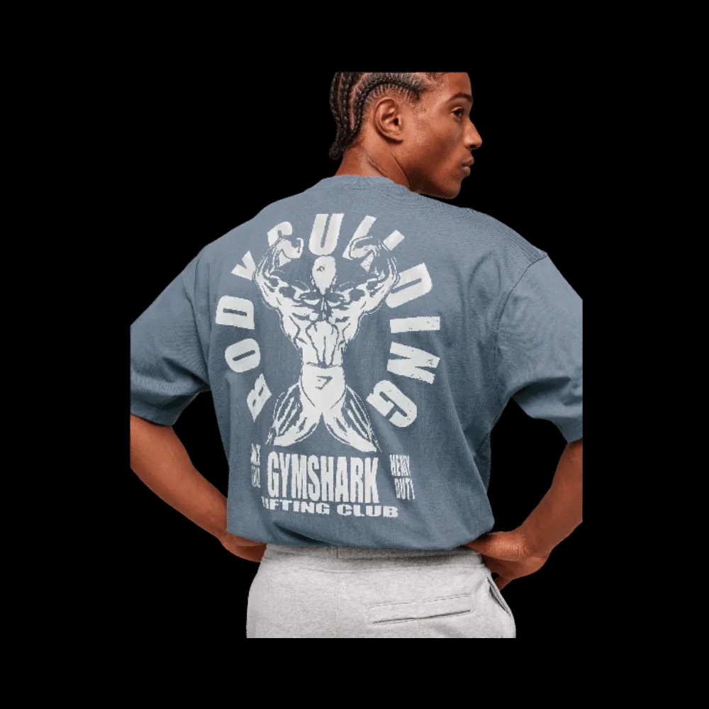 Gymshark Lifting Club Flex T-Shirt Iron Blue - HypeFly India View 4