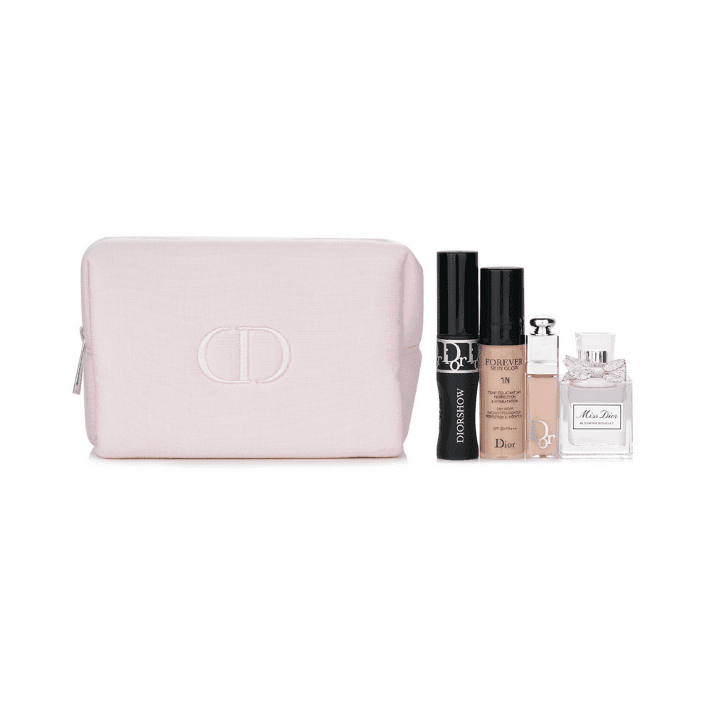 Dior Blooming Bouquet Pouch Set (EDT 0.2 fl oz (5 ml), Lip Maximizer, Foundation, Mascara) - HypeFly India View 1