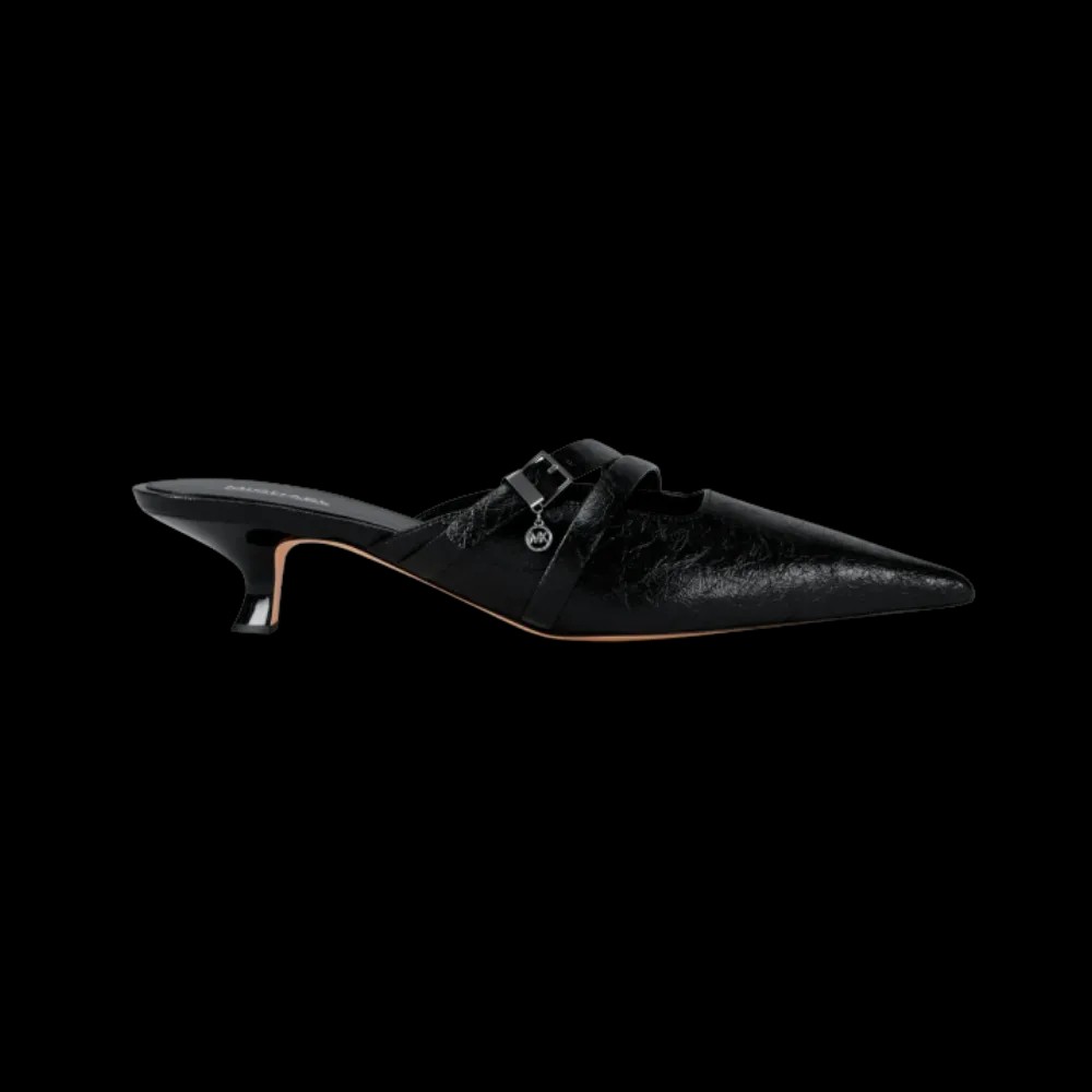 Michael Kors Yvette Crackled Kitten Mule Black - HypeFly India View 1