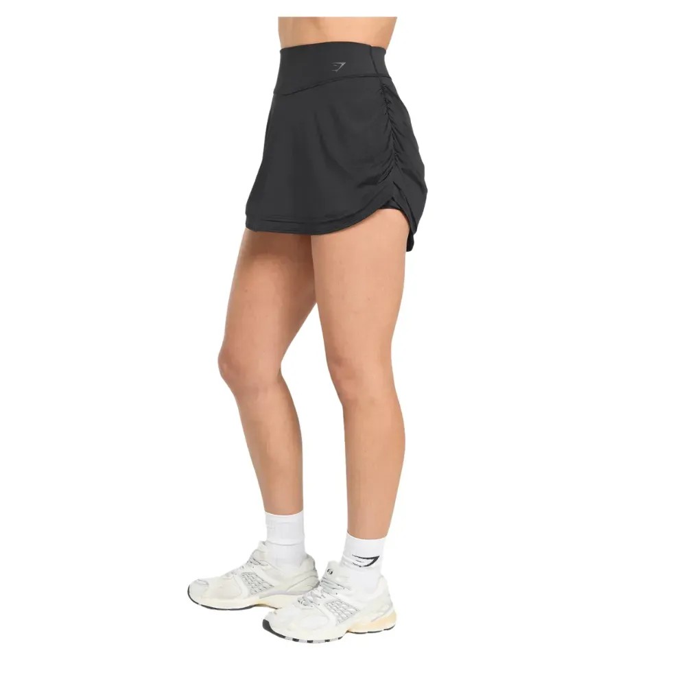 Gymshark Ruched Skort Black - HypeFly India View 2