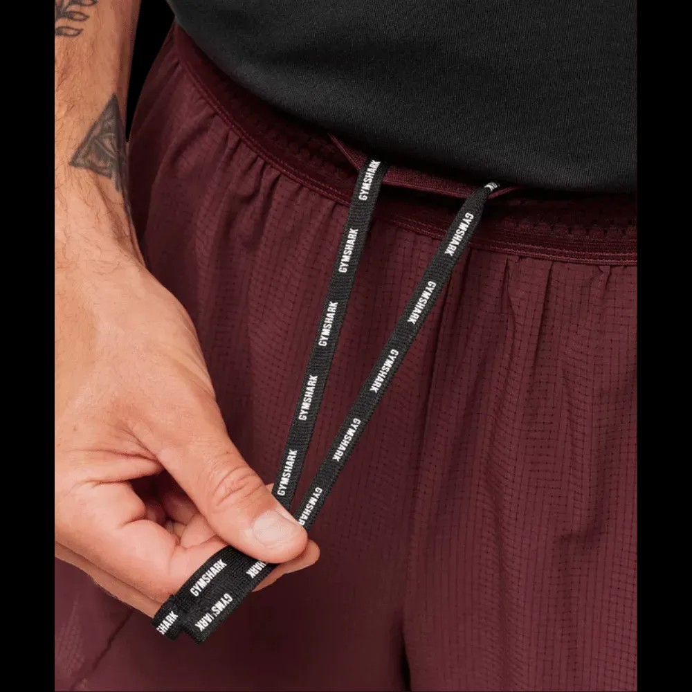 Gymshark Running 4" 2in1 Shorts Rich Maroon - HypeFly India View 5