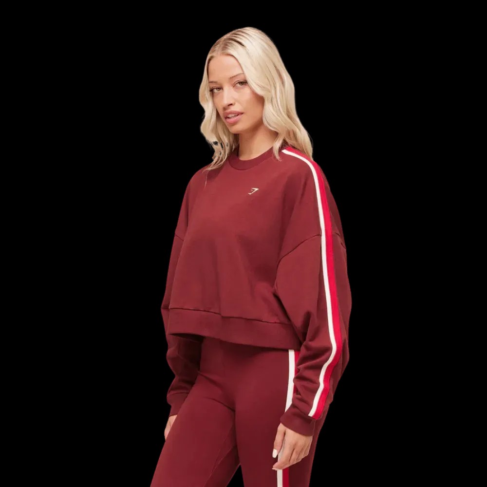 Gymshark Piping Midi Crew Neck Sets Red/Carmine Red/Soft White - HypeFly India View 3