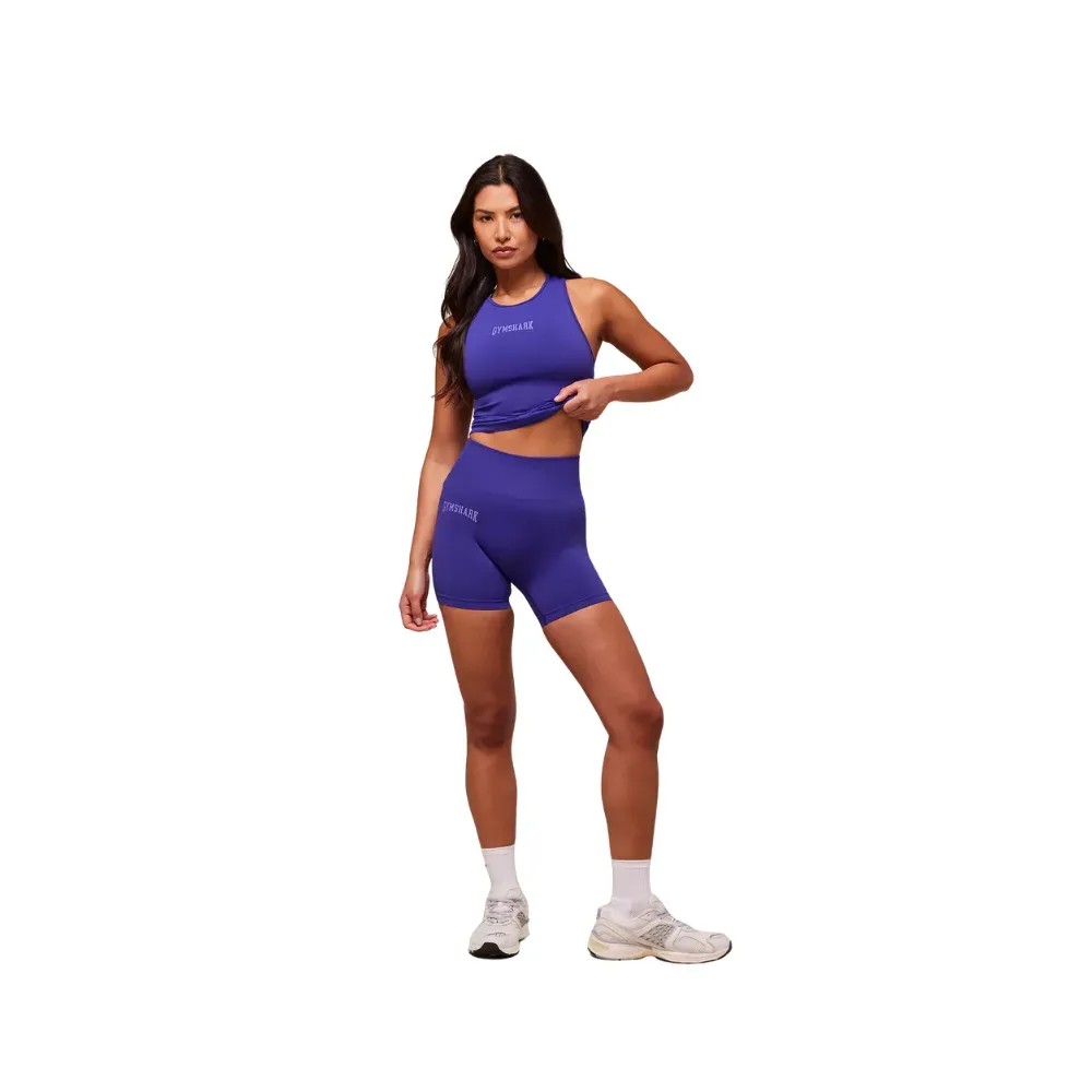 Gymshark Everyday Seamless Graphic Tank Cobalt Purple - HypeFly India View 4