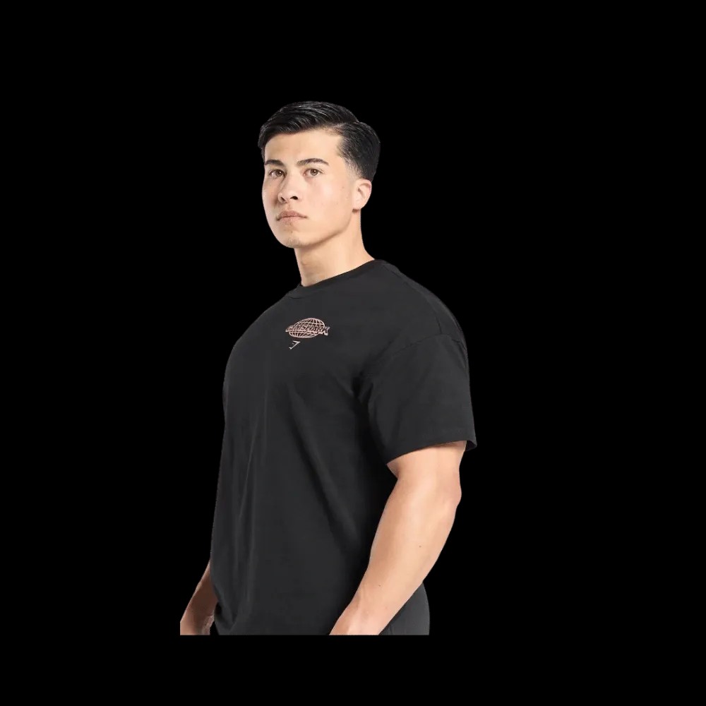 Gymshark Worldwide T-Shirt Black - HypeFly India View 3