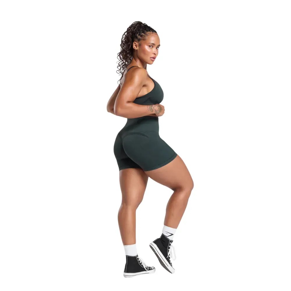 Gymshark Gains Seamless Washed Shorts Black - HypeFly India View 5