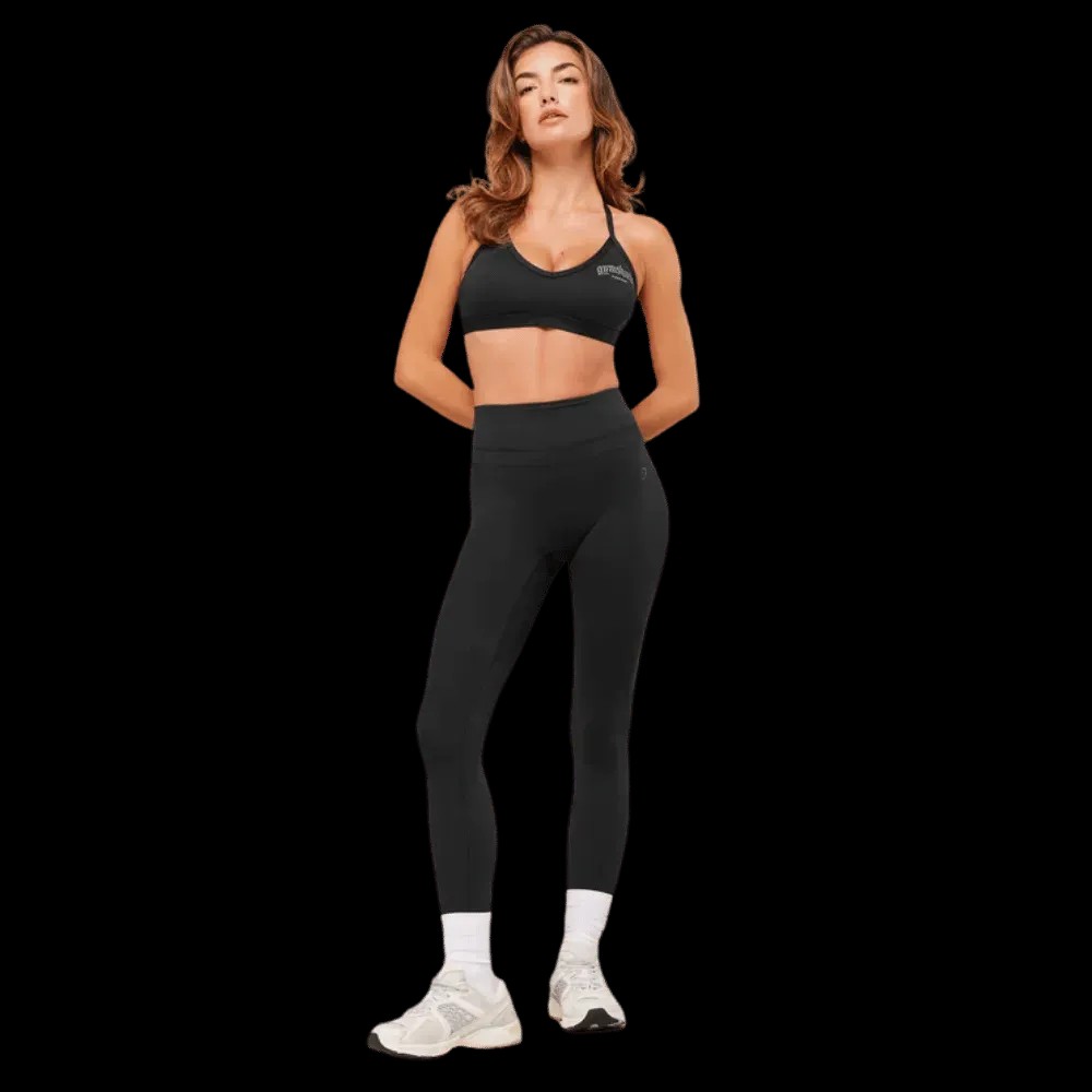 Gymshark Graphic Sports Bra Black - HypeFly India View 3