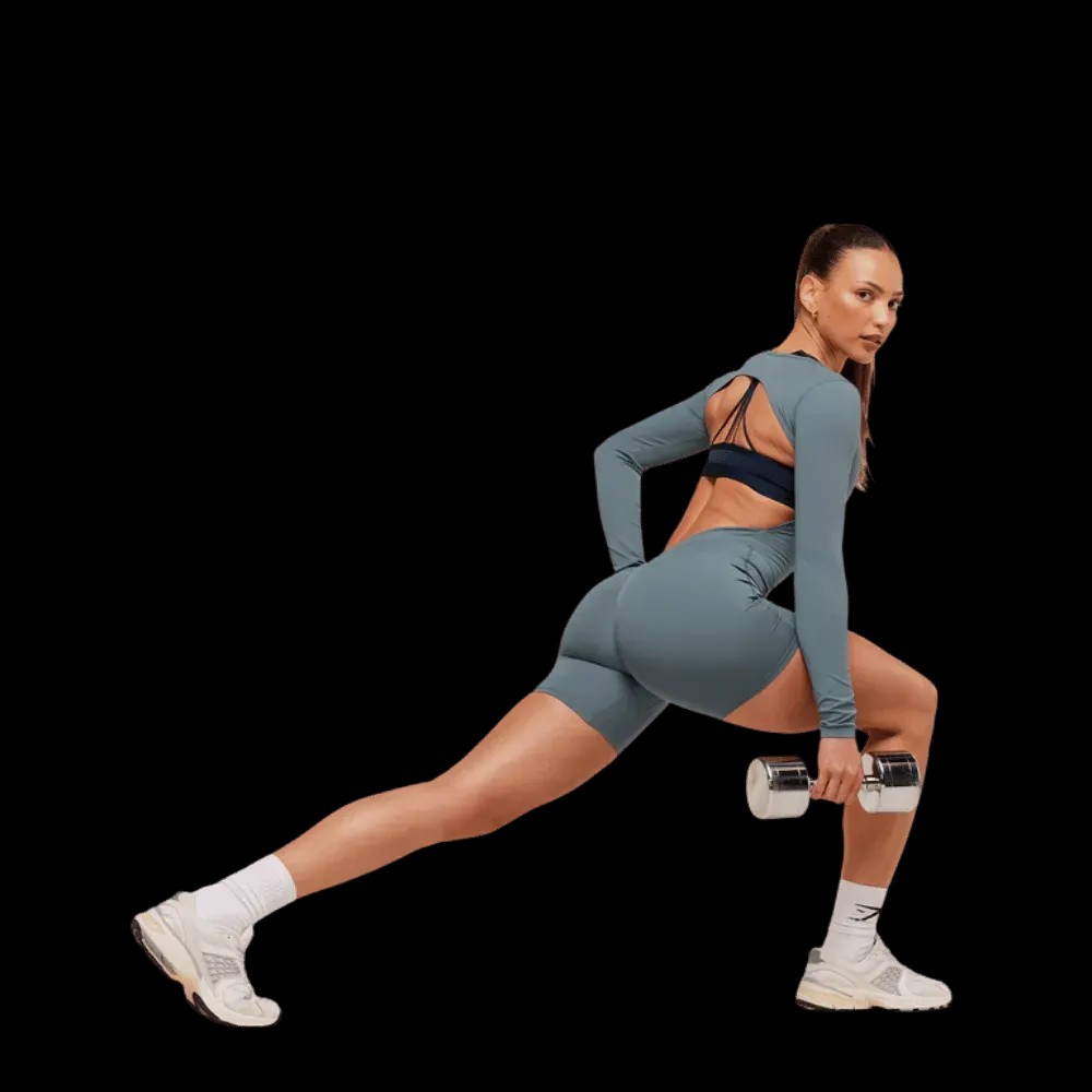 Gymshark Lifting Dipped Waistband All-In-One Iron Blue - HypeFly India View 4