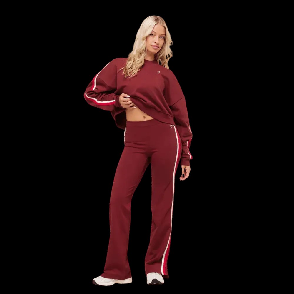 Gymshark Piping Midi Crew Neck Sets Red/Carmine Red/Soft White - HypeFly India View 2