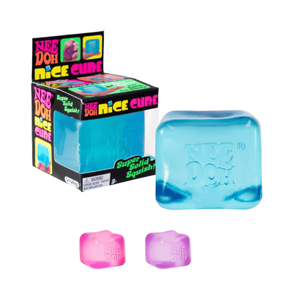 NeeDoh Nice Cube Glitter and Glow Squishy Fidget Toy Blue - HypeFly India View 3