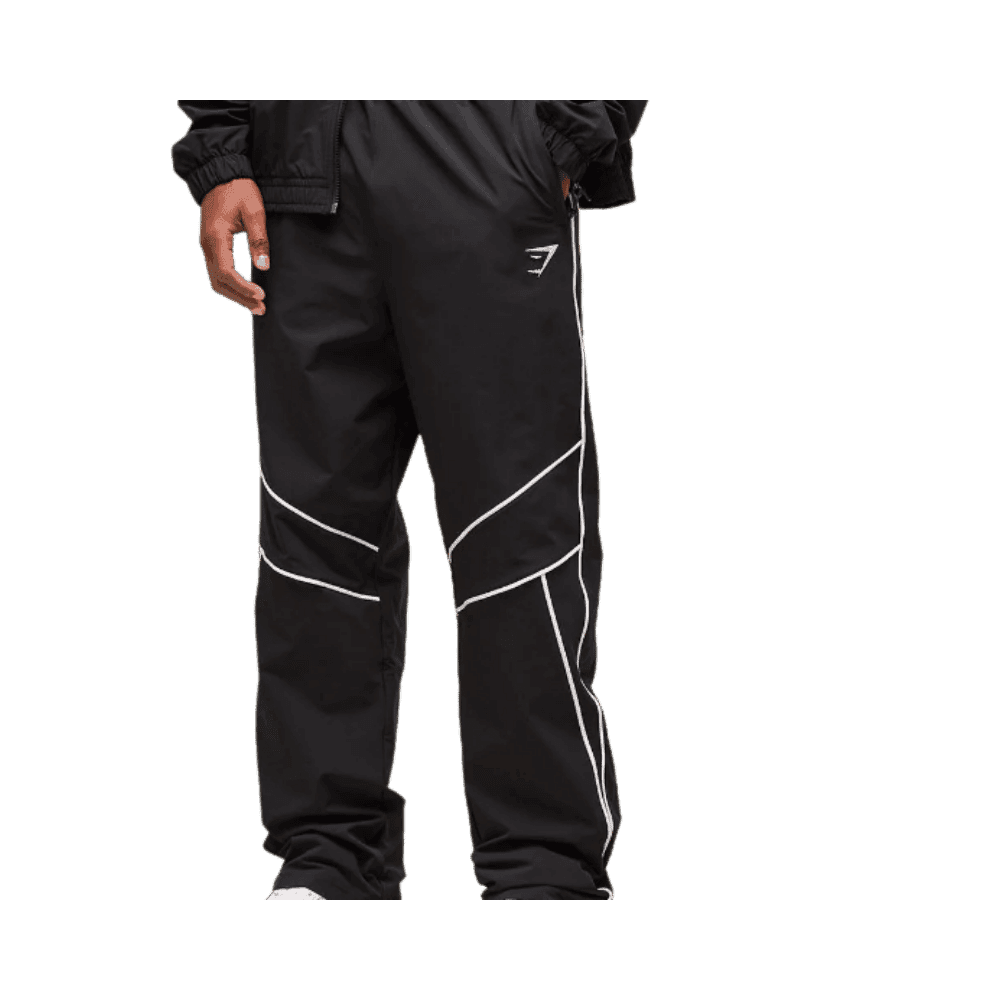 Gymshark Retro Crinkle Track Pants Black - HypeFly India View 2