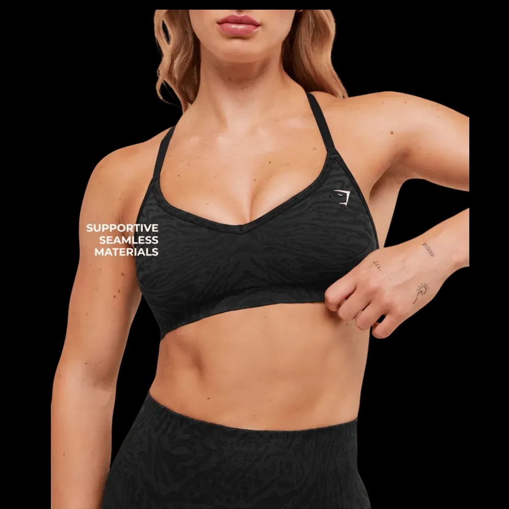 Gymshark Adapt Animal Seamless Sports Bra Black/Asphalt Grey - HypeFly India View 5