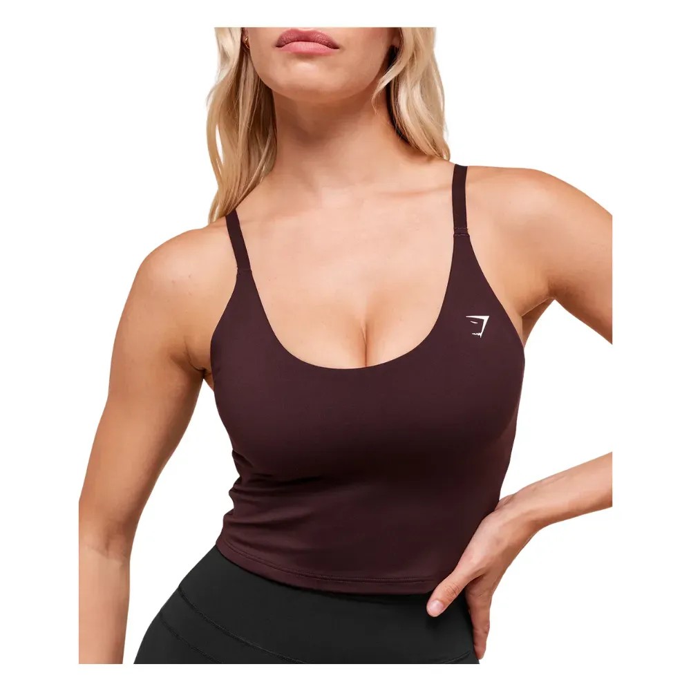 Gymshark Everyday Cami Tank With Shelf Cherry Purple - HypeFly India View 2