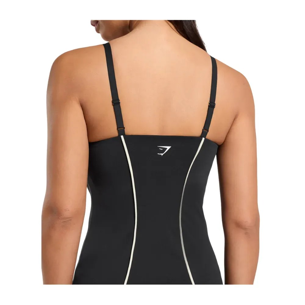 Gymshark Contour Stitch Tank with Shelf Black - HypeFly India View 4