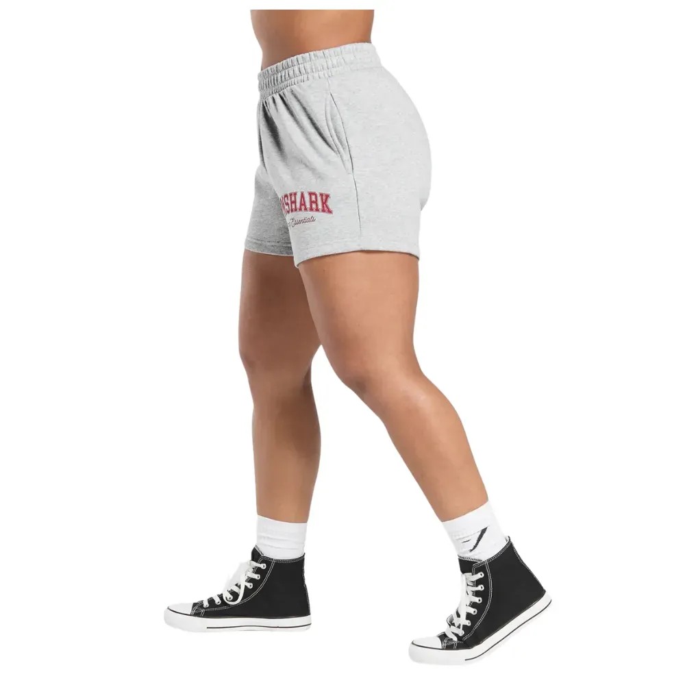 Gymshark Lifting Essentials Graphic Brushed 4' Shorts Light Grey Core MarlBlack - HypeFly India View 3