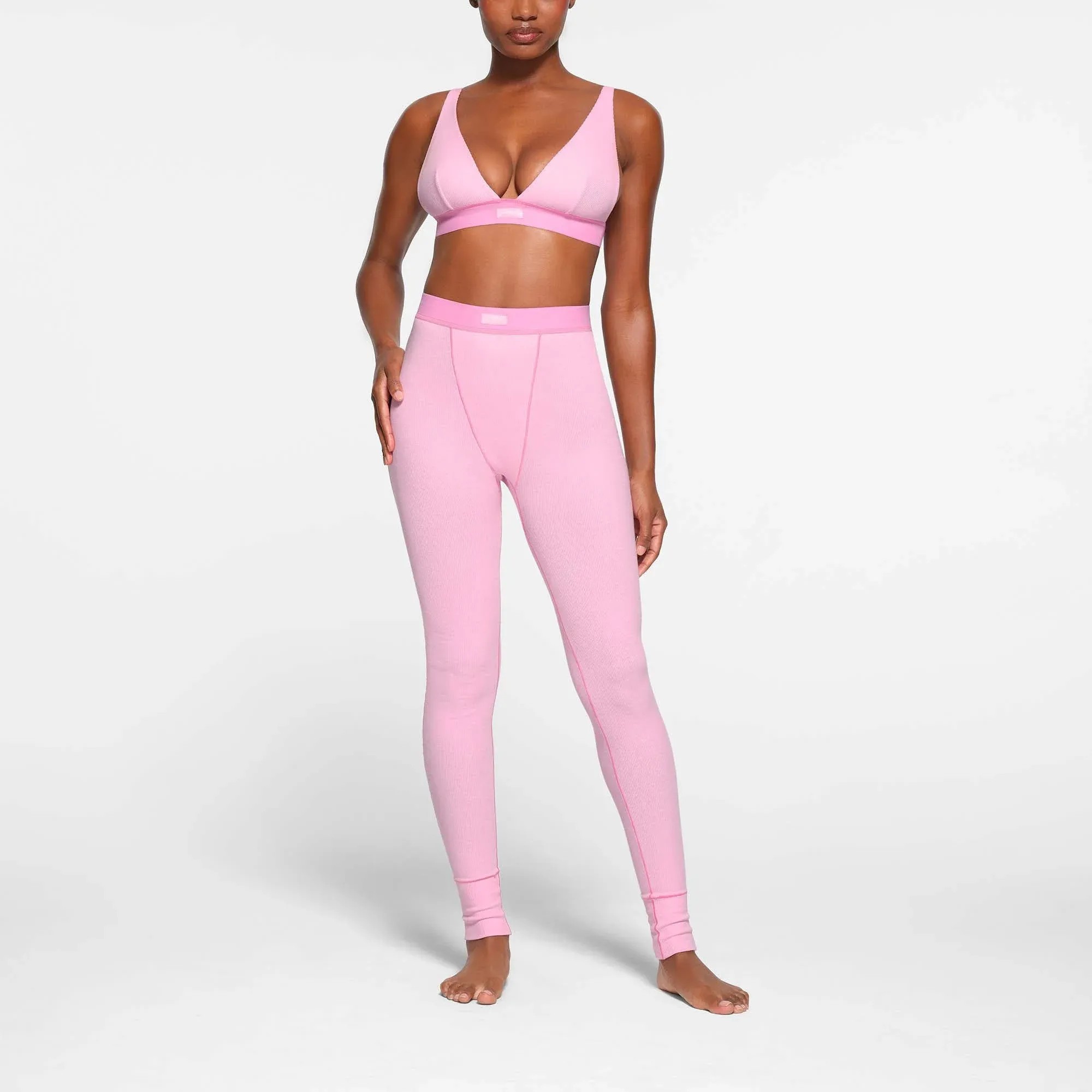 Skims Cotton Rib Legging Bubble Gum - HypeFly India View 2