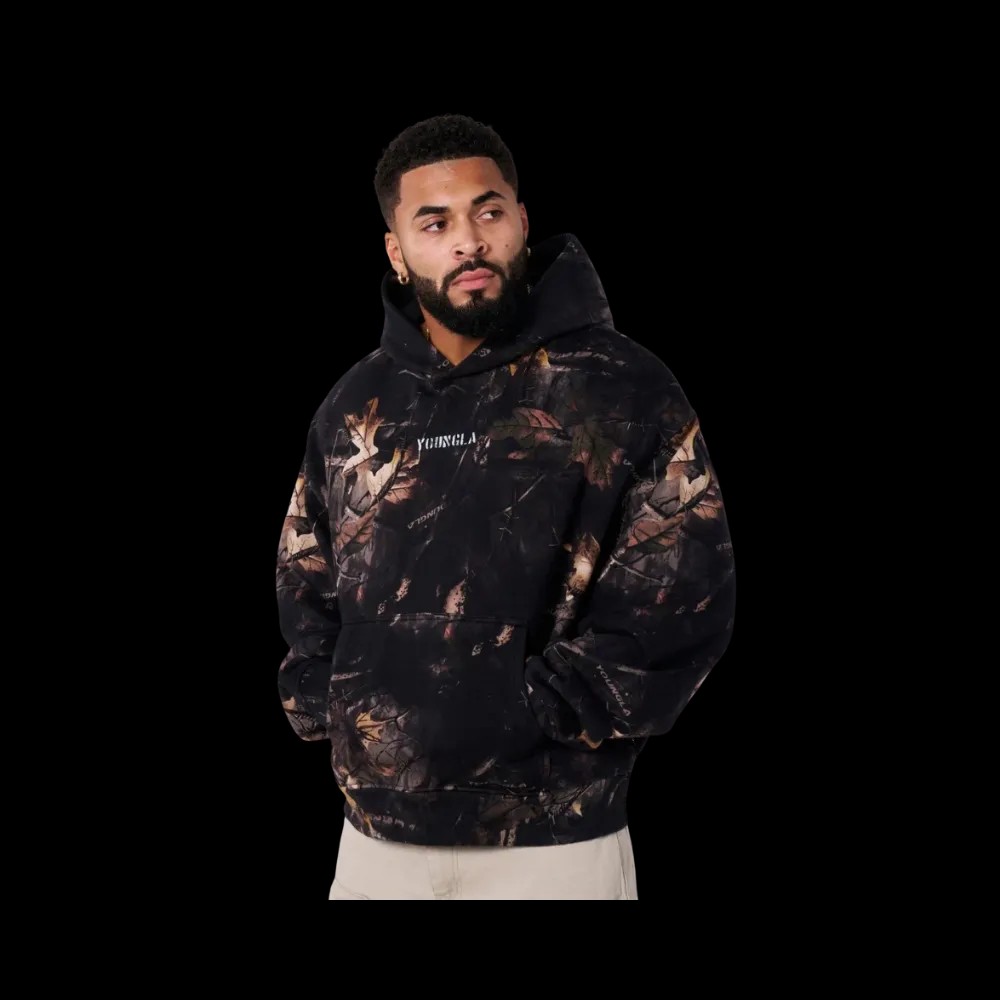 YoungLA Tree Camo Collection Pullover Hoodies Black Tree Camo - HypeFly India View 1