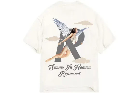 Represent Storms In Heaven T-Shirt 'Flat White' - HypeFly India View 1