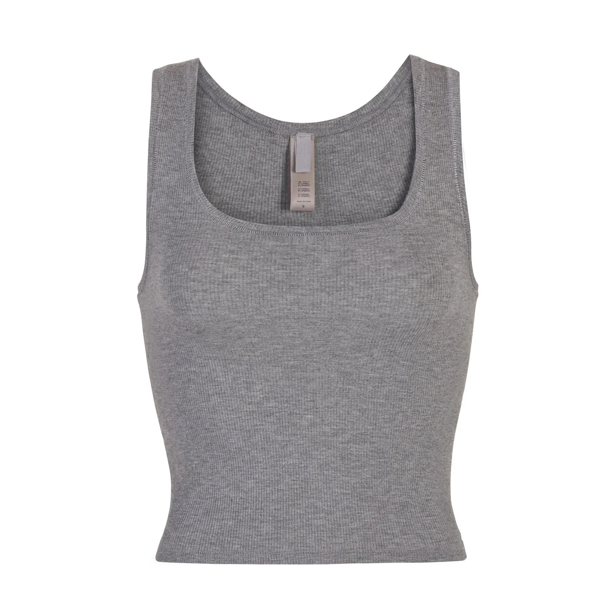 Skims Soft Lounge Tank Heather Grey - HypeFly India View 1