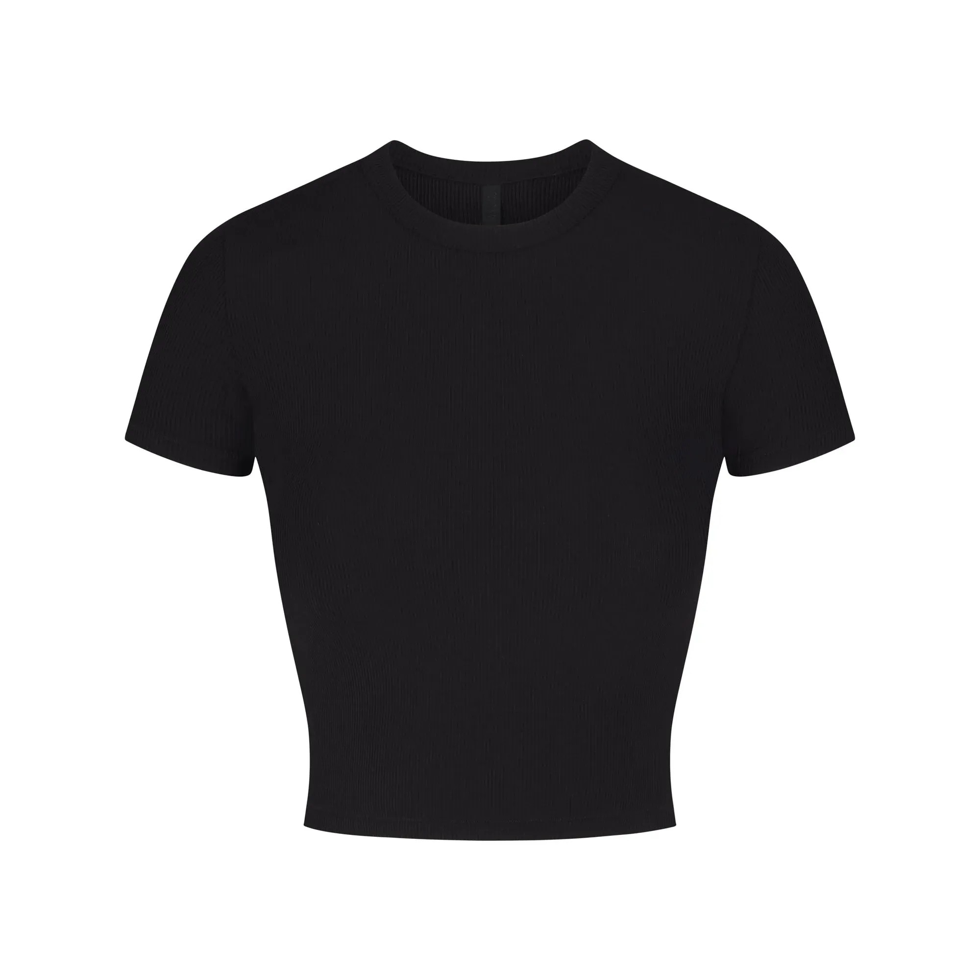 Skims Soft Lounge Cropped T-shirt Onyx - HypeFly India View 1