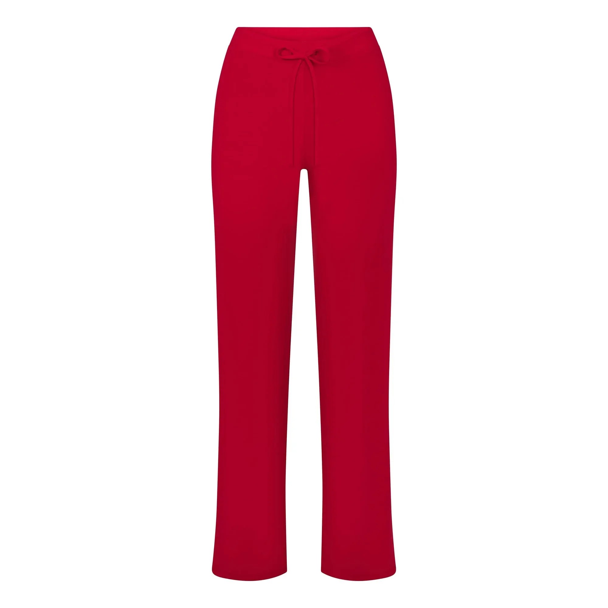 Skims Cotton Jersey Straight Leg Pant Cranberry - HypeFly India View 1