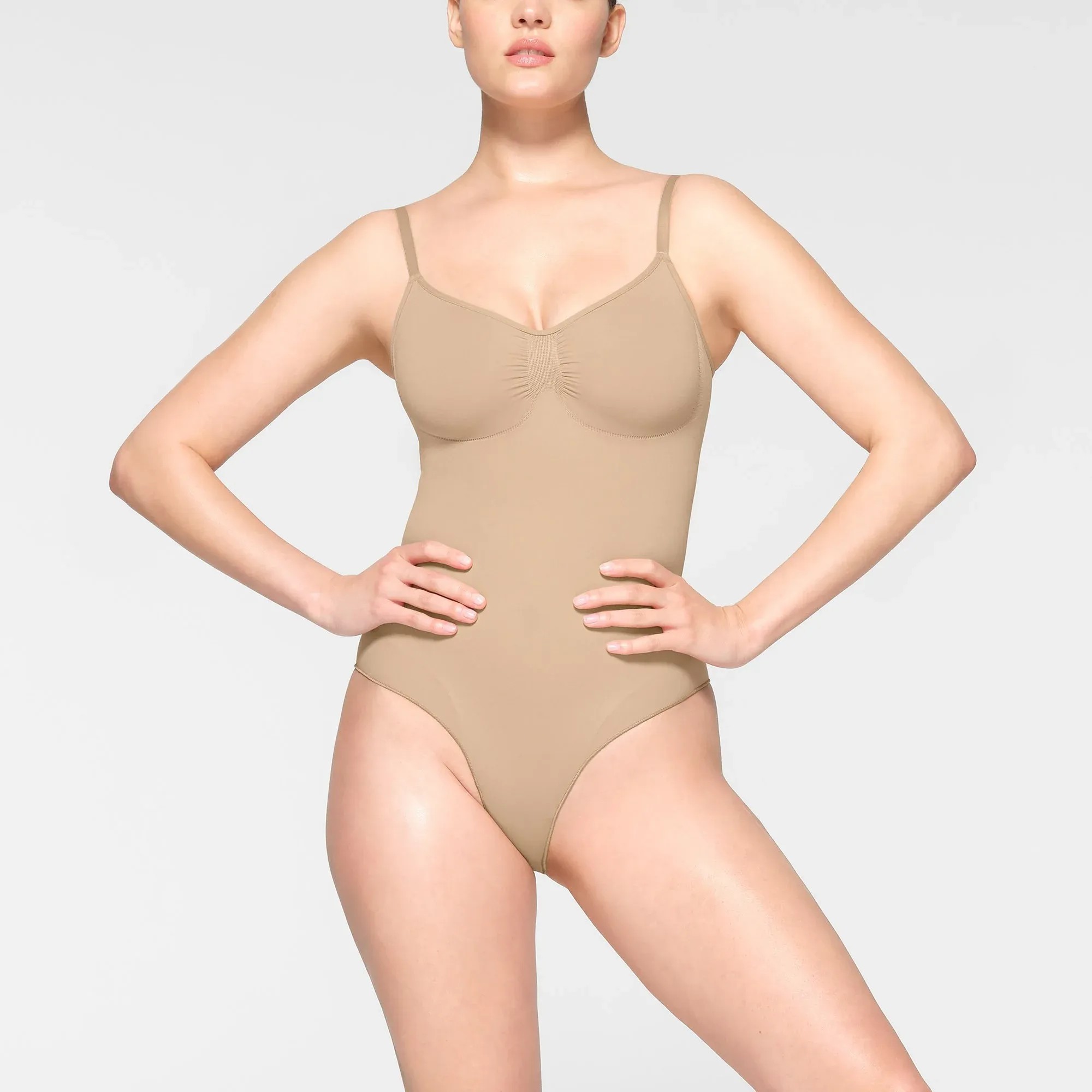 Skims Seamless Sculpt Brief Bodysuit Clay - HypeFly India View 2